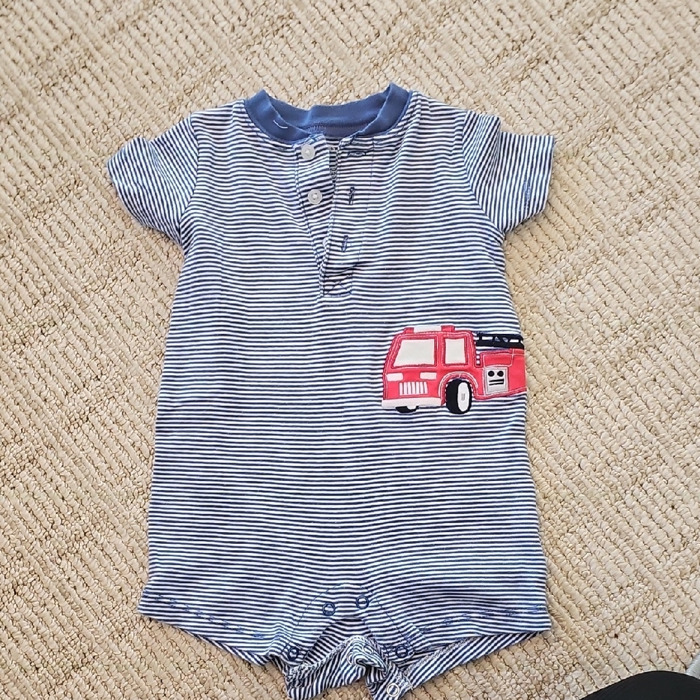 Carter's Blue and White Striped Baby Romper